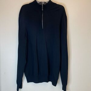 Black Sweater| Merino wool| size Mens Medium| 1/4 zip| Casual